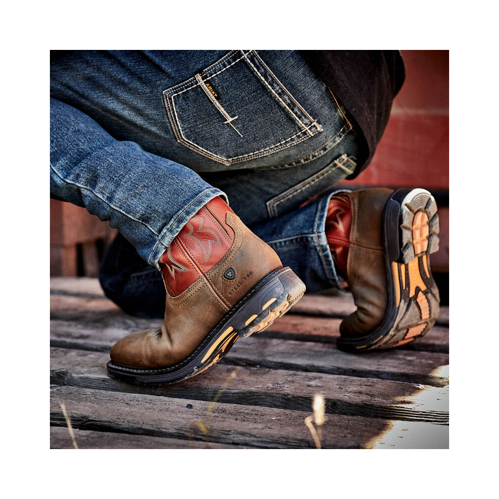 Ariat Men's WorkHog Wide Square Work Boots with Steel Toe from Columbia Safety